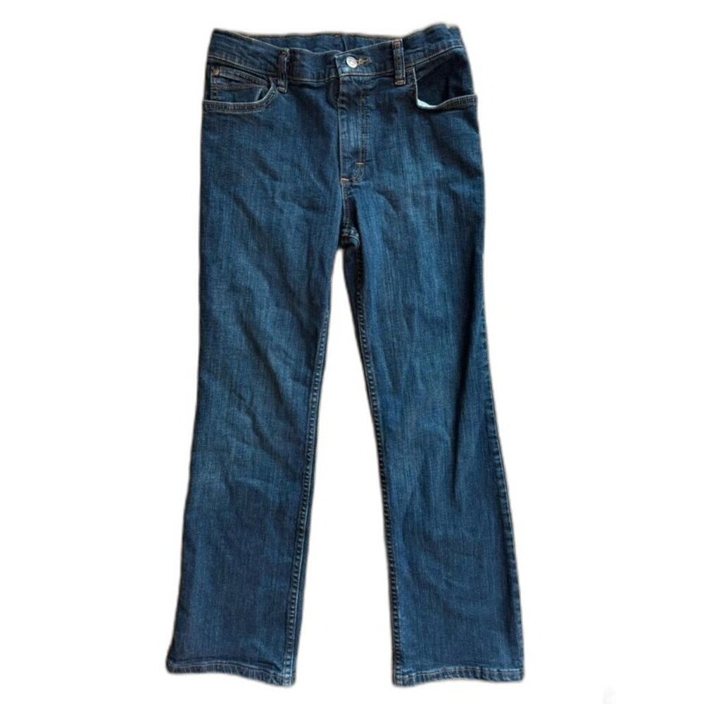 Wrangler Boys Size 14 Regular Bootcut Jeans Dark Wash Stretch Adjustable Waist